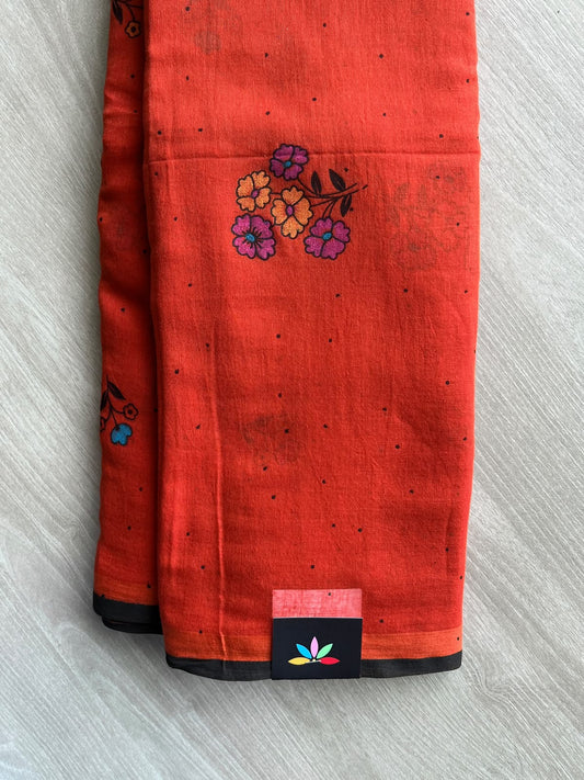 Floral Printed Light Weight Mul Cotton Saree (Without Blouse) - 36699-36700