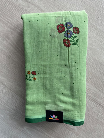 Floral Printed Light Weight Mul Cotton Saree (Without Blouse) - 36703-36704