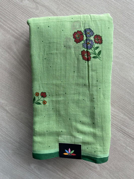 Floral Printed Light Weight Mul Cotton Saree (Without Blouse) - 36703-36704