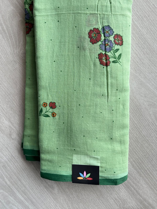 Floral Printed Light Weight Mul Cotton Saree (Without Blouse) - 36703-36704