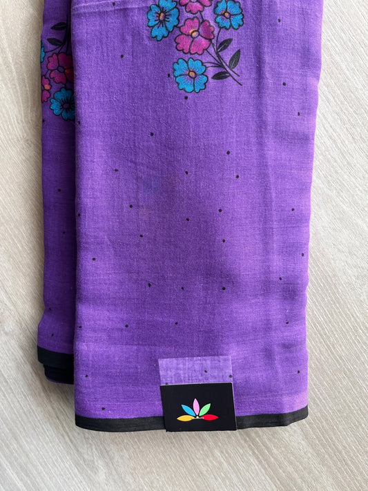 Floral Printed Light Weight Mul Cotton Saree (Without Blouse) - 36707-36708