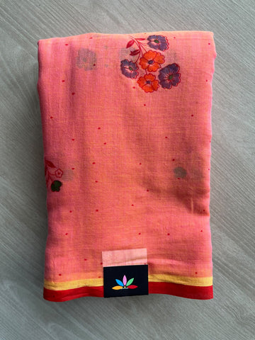 Floral Printed Light Weight Mul Cotton Saree (Without Blouse) - 36713-36714