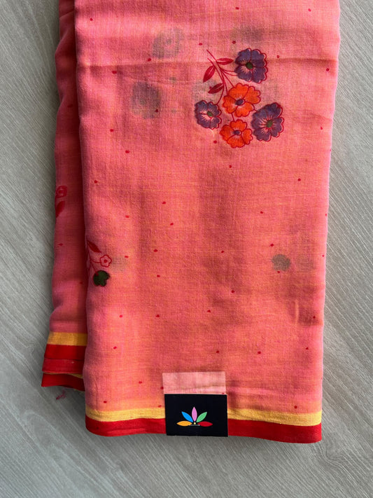 Floral Printed Light Weight Mul Cotton Saree (Without Blouse) - 36713-36714