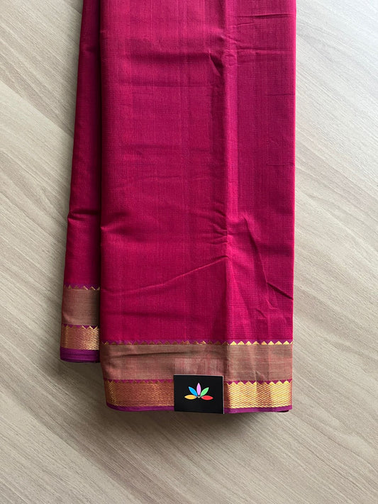 Handwoven Contrast Border Mangalagiri Cotton Saree -14807-14809