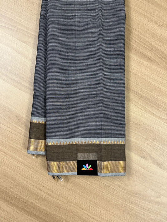 Handwoven Contrast Border Mangalagiri Cotton Saree -14811