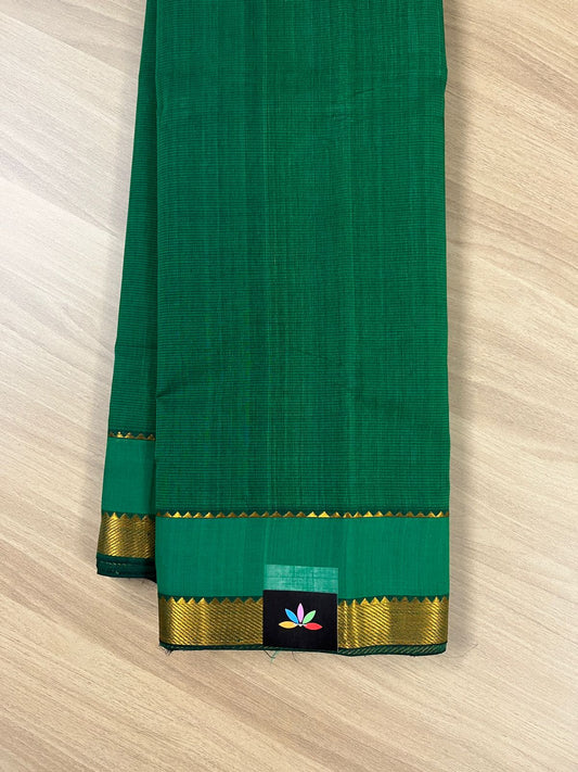 Handwoven Contrast Border Mangalagiri Cotton Saree -14812