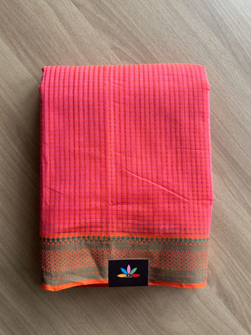 Small Thread Border Handloom Mangalagiri Cotton Saree -19583