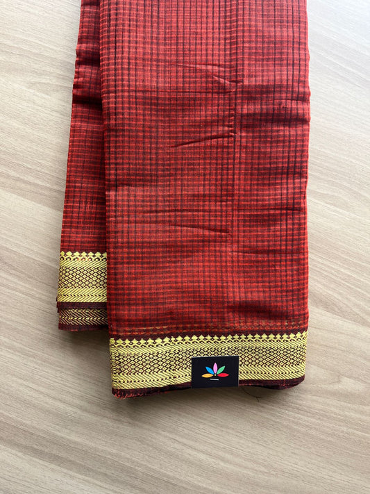 Small Thread Border Handloom Mangalagiri Cotton Saree -19592