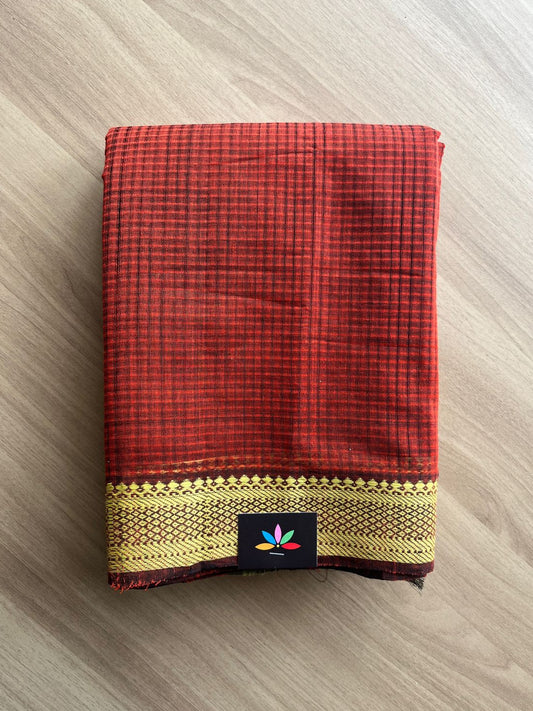 Small Thread Border Handloom Mangalagiri Cotton Saree -19592