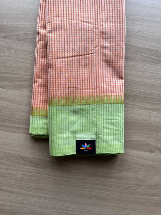Missing checks Handloom Mangalagiri Cotton Saree -19599
