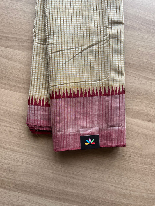 Missing checks Handloom Mangalagiri Cotton Saree -19600
