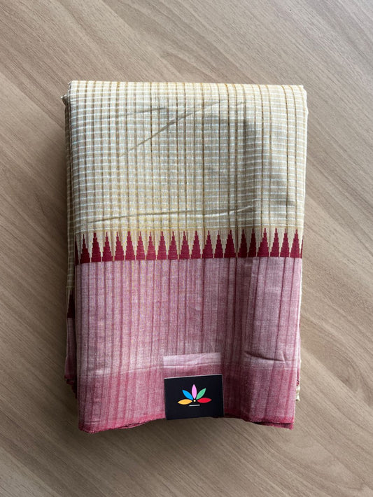 Missing checks Handloom Mangalagiri Cotton Saree -19600