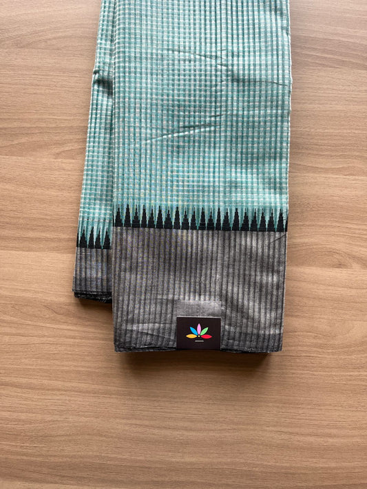 Missing checks Handloom Mangalagiri Cotton Saree -19601