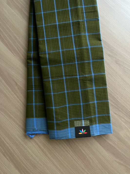 Checked Missing checks Handloom Mangalagiri Cotton Saree -22096