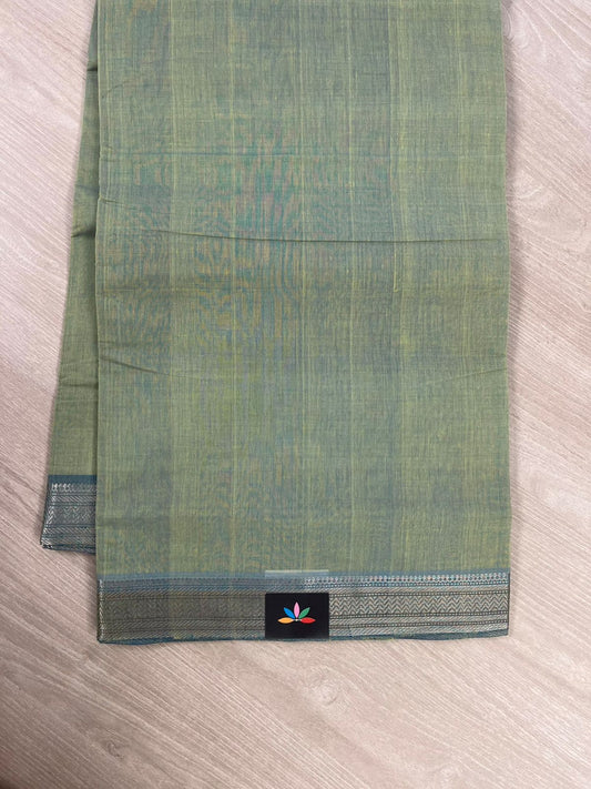 Mint Green Handwoven Fine Zari Nizam Border Mangalagiri Cotton Saree-23432