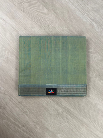Mint Green Handwoven Fine Zari Nizam Border Mangalagiri Cotton Saree-23432