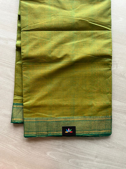 Handwoven Fine Zari Nizam Border Mangalagiri Cotton Saree-23442