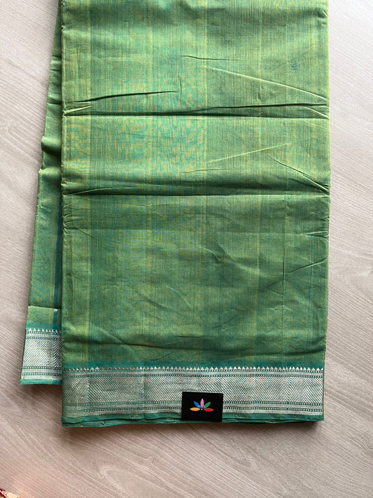 Handwoven Fine Zari Nizam Border Mangalagiri Cotton Saree-23444
