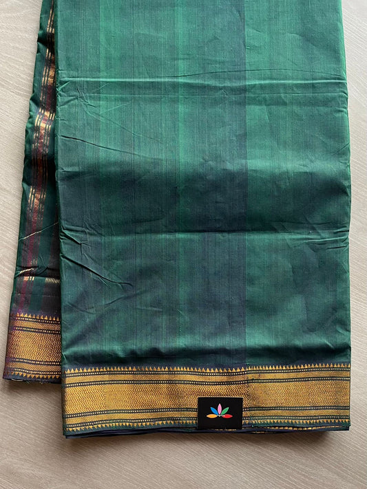 Handwoven Fine Zari Nizam Border Mangalagiri Cotton Saree-23445