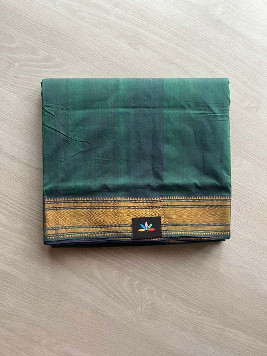 Handwoven Fine Zari Nizam Border Mangalagiri Cotton Saree-23445
