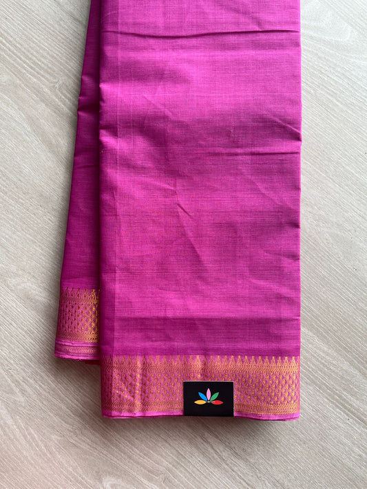 Handwoven Fine Zari Nizam Border Mangalagiri Cotton Saree-23834