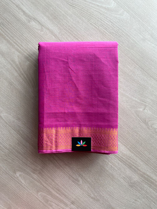 Handwoven Fine Zari Nizam Border Mangalagiri Cotton Saree-23834