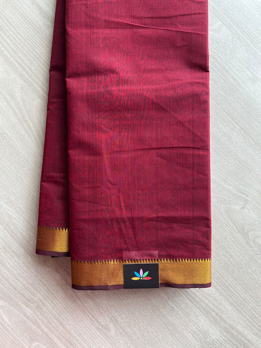 Handwoven Fine Zari Nizam Border Mangalagiri Cotton Saree-23835