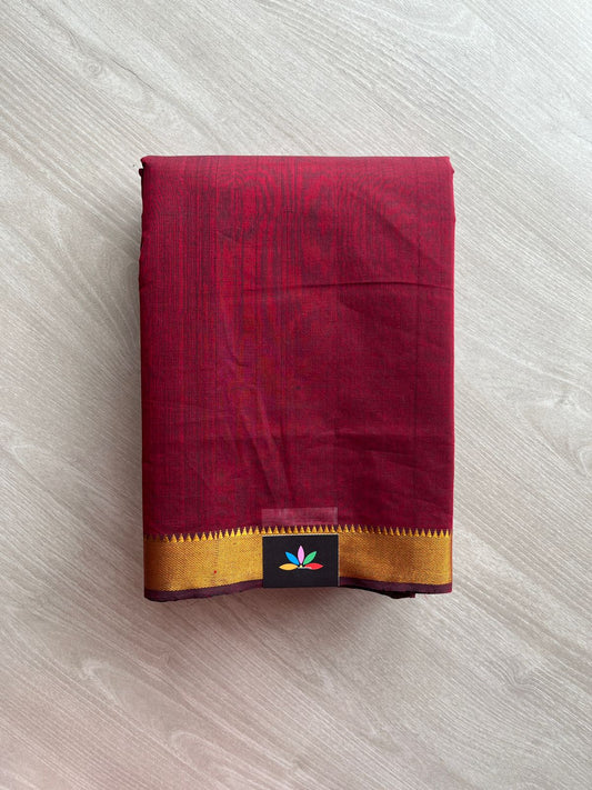 Handwoven Fine Zari Nizam Border Mangalagiri Cotton Saree-23835