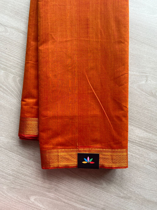 Handwoven Fine Zari Nizam Border Mangalagiri Cotton Saree-23836