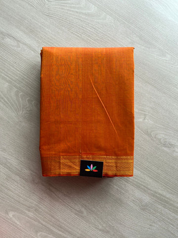 Handwoven Fine Zari Nizam Border Mangalagiri Cotton Saree-23836