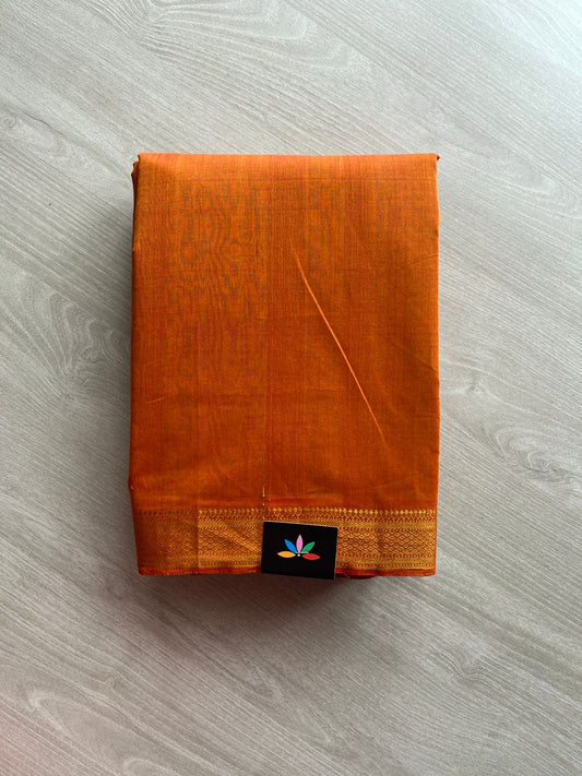 Handwoven Fine Zari Nizam Border Mangalagiri Cotton Saree-23836