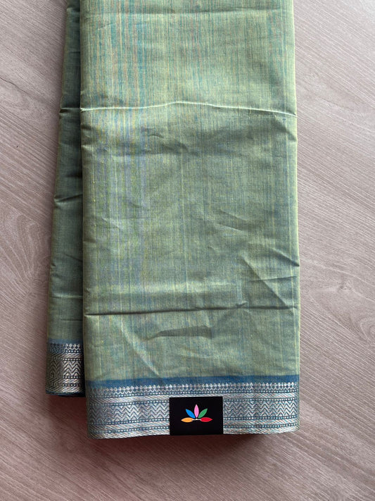 Handwoven Fine Zari Nizam Border Mangalagiri Cotton Saree-23837