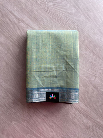 Handwoven Fine Zari Nizam Border Mangalagiri Cotton Saree-23837
