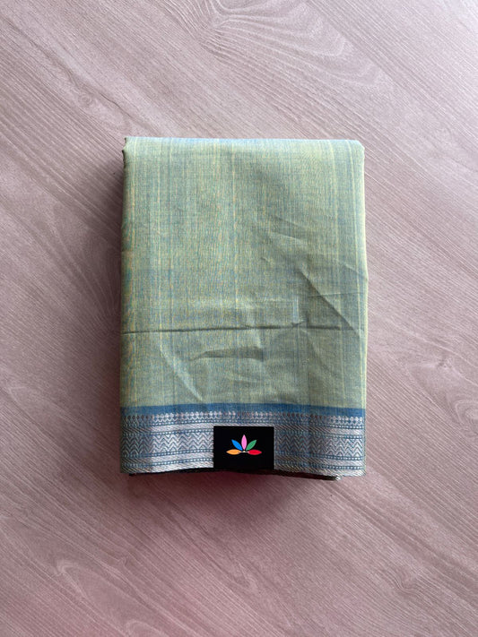 Handwoven Fine Zari Nizam Border Mangalagiri Cotton Saree-23837