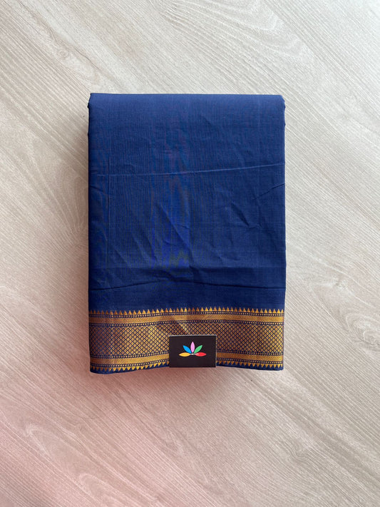 Handwoven Fine Zari Nizam Border Mangalagiri Cotton Saree-23841