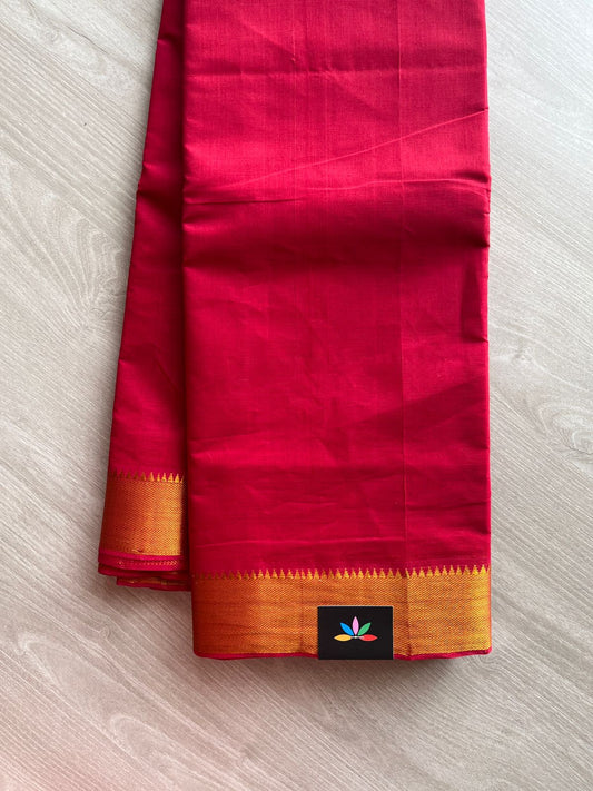 Handwoven Fine Zari Nizam Border Mangalagiri Cotton Saree-23843