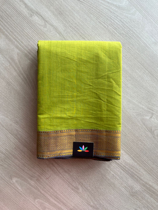 Handwoven Fine Zari Nizam Border Mangalagiri Cotton Saree-23844