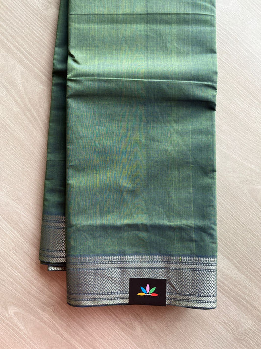 Handwoven Fine Zari Nizam Border Mangalagiri Cotton Saree-23846