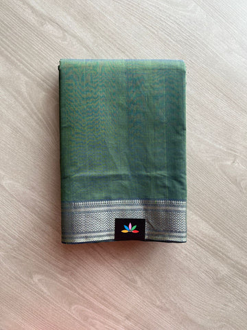 Handwoven Fine Zari Nizam Border Mangalagiri Cotton Saree-23846