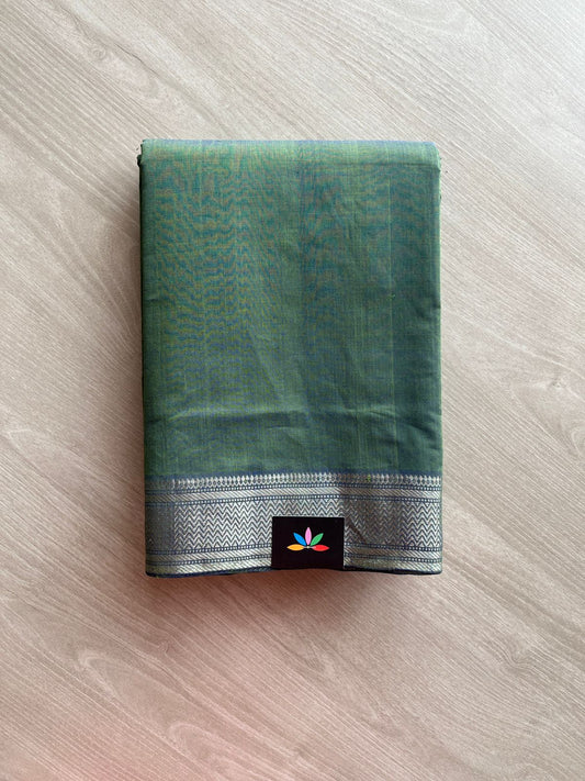 Handwoven Fine Zari Nizam Border Mangalagiri Cotton Saree-23846
