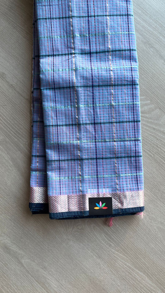 Checked Missing checks Handloom Mangalagiri Cotton Saree -24989