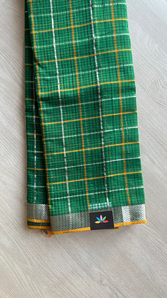 Checked Missing checks Handloom Mangalagiri Cotton Saree -24992