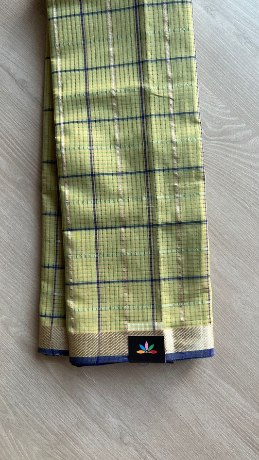 Checked Missing checks Handloom Mangalagiri Cotton Saree -24994