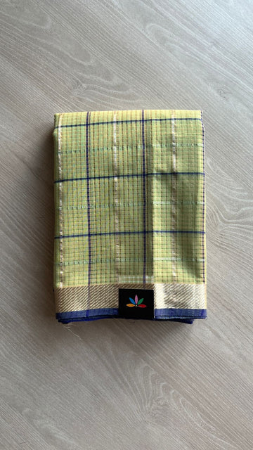 Checked Missing checks Handloom Mangalagiri Cotton Saree -24994