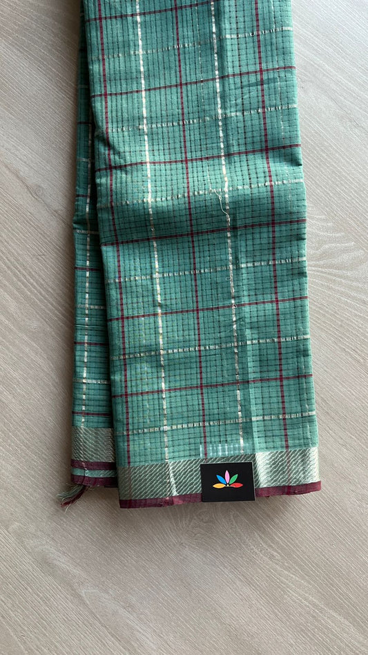 Checked Missing checks Handloom Mangalagiri Cotton Saree -24997