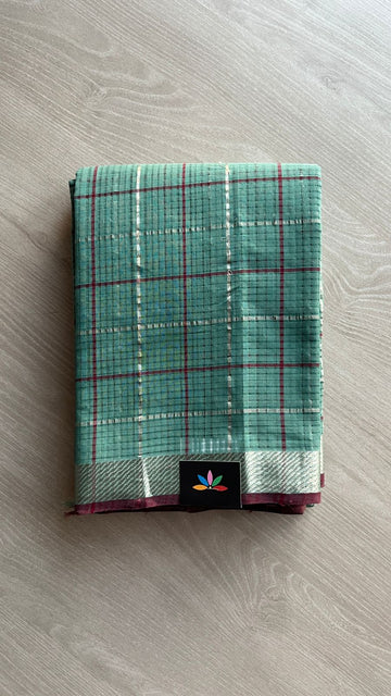 Checked Missing checks Handloom Mangalagiri Cotton Saree -24997