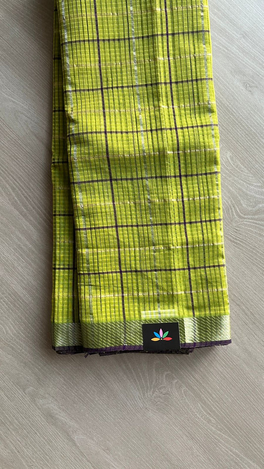 Checked Missing checks Handloom Mangalagiri Cotton Saree -24999