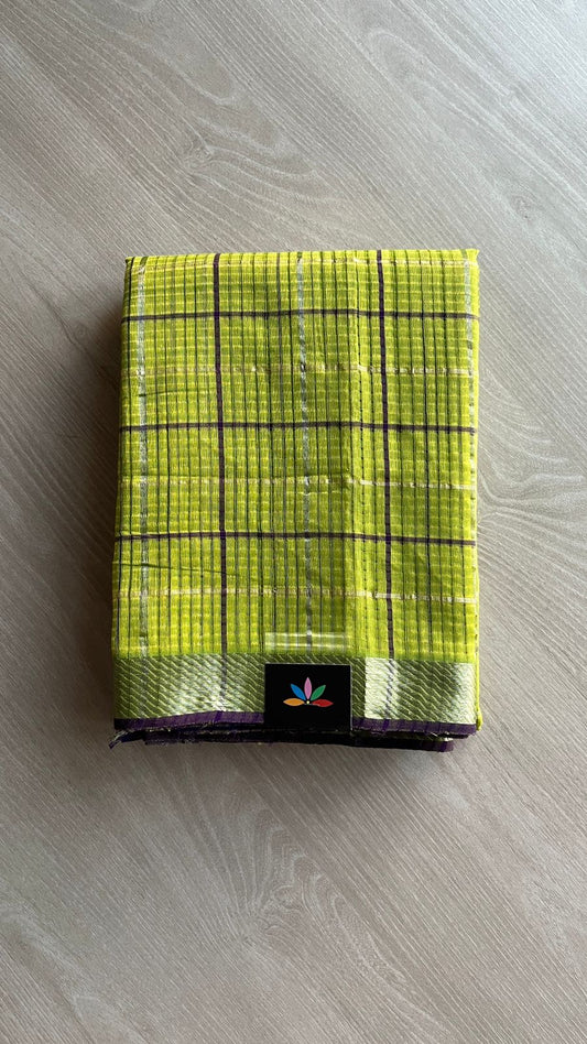 Checked Missing checks Handloom Mangalagiri Cotton Saree -24999