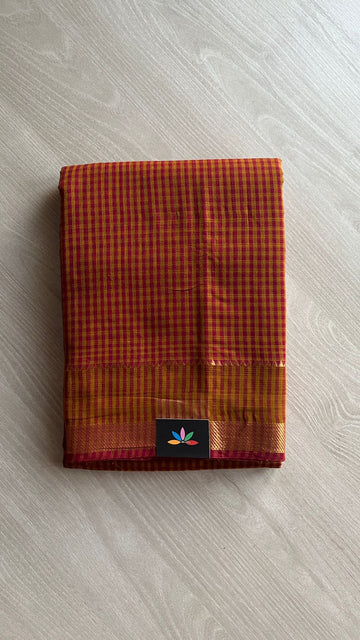 Handwoven Zari Border Mangalagiri Cotton Saree-25001-25013