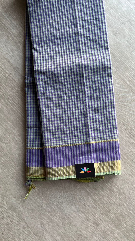 Handwoven Zari Border Mangalagiri Cotton Saree-25002